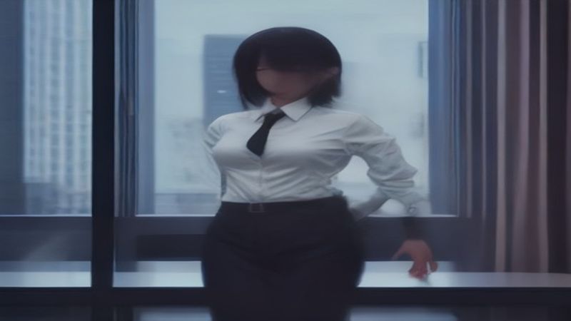 小安同人动漫主视觉插画：夜色城市中通往故事次元的门扉